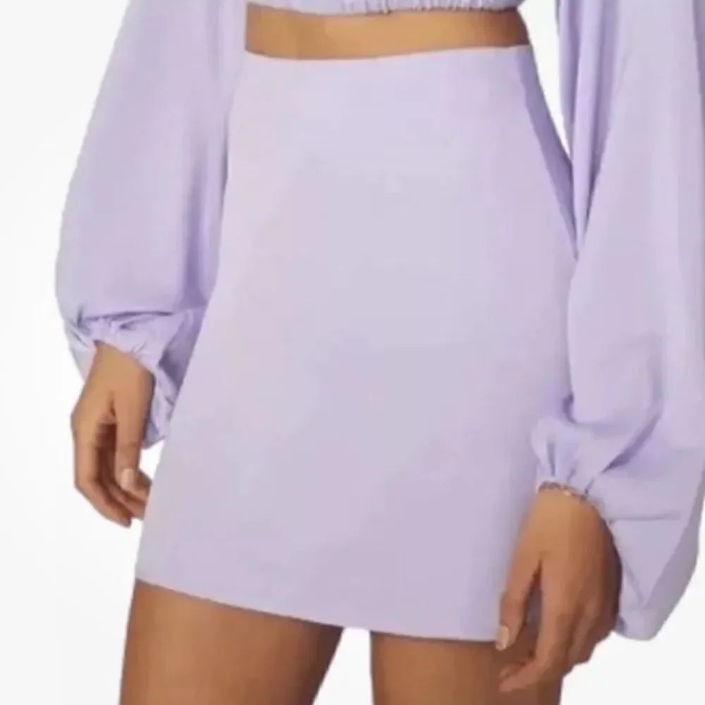 We Wore What NWT Satin Charmeuse Heather Purple Mini Skirt Size Small